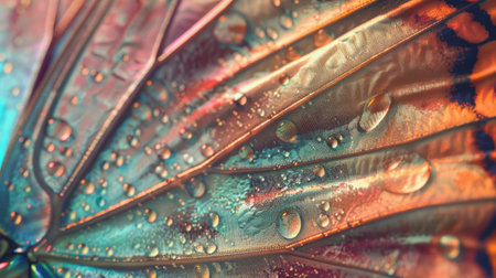 Macro photography of organic texture of butterfly or moth wing, background with closed up detailed natural wings scales structure, AI generatedの素材