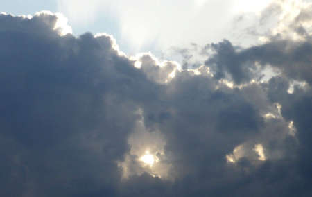 A light spot in the cloudy sky
