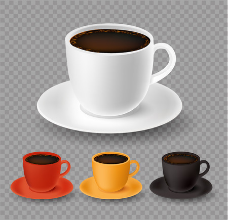 Vector cups of coffee collection. Vector illustration.のイラスト素材