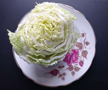 The cabbage is cut like a flower.