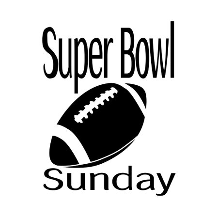 Super Bowl Sunday, Ball silhouette and inscription vector illustrationのイラスト素材