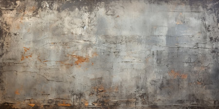 Gray scratched stucco surface with scuffs and worn marks, background aged concrete wall with crack, abstract pattern with rough texture and rusty.の素材