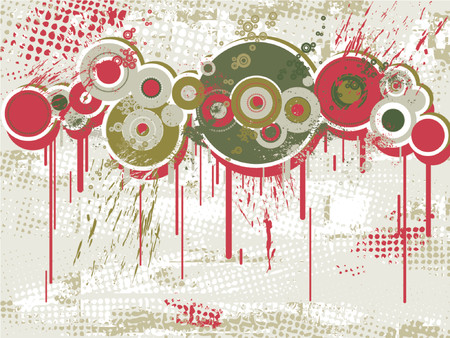 grunge background with many circles and shapes,vector illustrationのイラスト素材