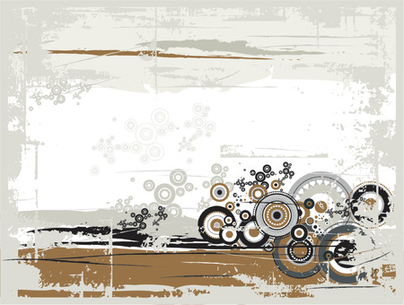 grunge background with many circles and shapes,vector illustrationのイラスト素材