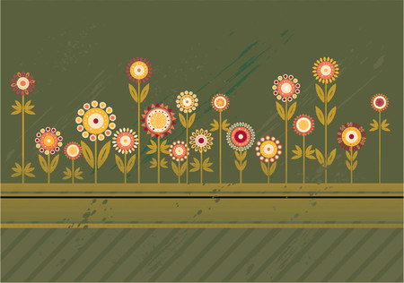 Many colour  flowers, vector illustrationのイラスト素材