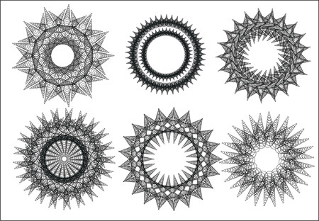 black, border, certificate, certificatory, charter, circle, clipart, decoration, decorative, design, detail, element, frame, illustration, ornament, vector, vignetteのイラスト素材