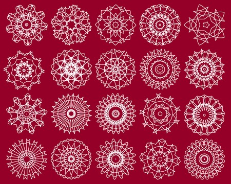 twenty snowflakes,vector illustrationのイラスト素材