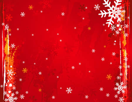 red grunge christmas background, vector illustrationのイラスト素材