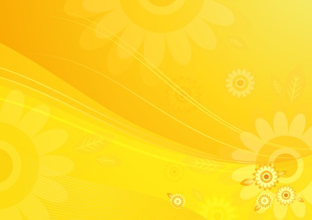 background with waves and flowers, vector illustrationのイラスト素材