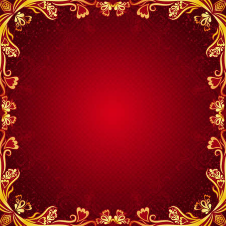 red antique background, vector illustrationのイラスト素材