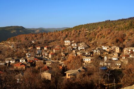 Landscape of  Leshten village in Bulgariaの写真素材