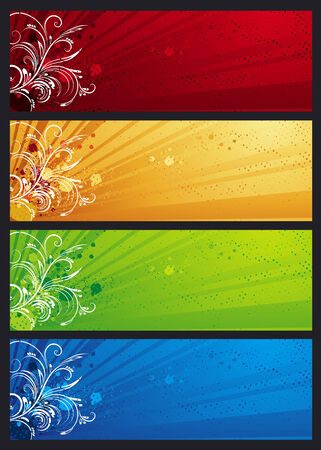 modern  banners with floral ornament, vector illustrationのイラスト素材