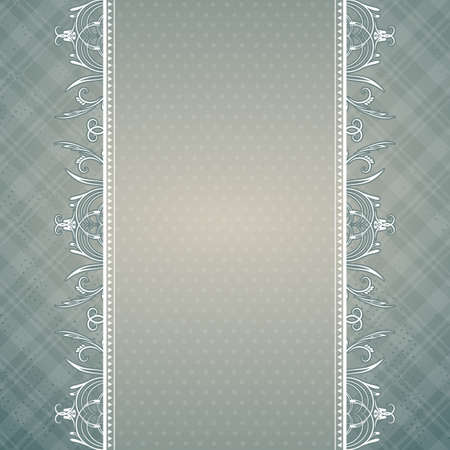 grey background with decorative ornaments, vector illustrationのイラスト素材