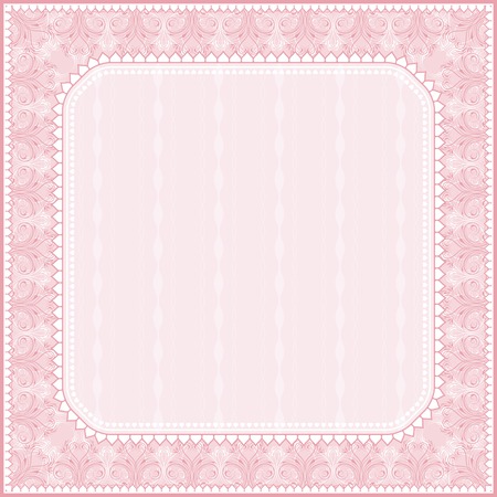 square pink background with decorative ornaments, vector illustrationのイラスト素材