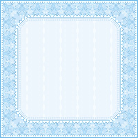 square blue background with decorative ornaments, vector illustrationのイラスト素材