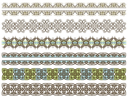 six decorative lines and seven decorative elements, vectorのイラスト素材