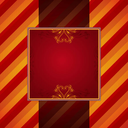 red striped background with decorative ornamentsのイラスト素材