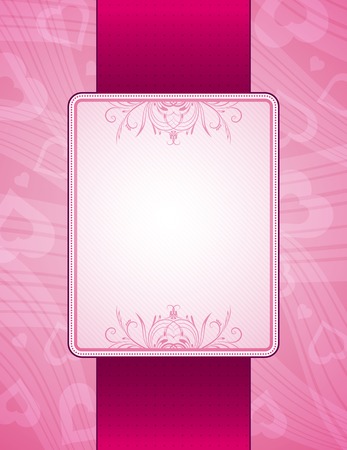 pink background with hearts, vector illustrationのイラスト素材
