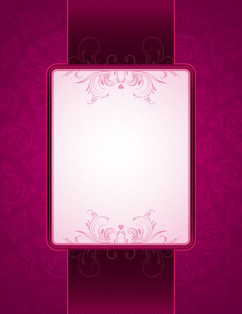 pink background with roses, vector illustrationのイラスト素材