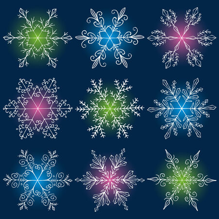 christmas background with snowflakes, vector illustrationのイラスト素材