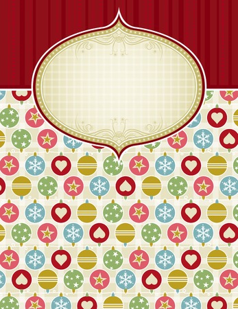 beige christmas background with christmas balls,  vector illustrationのイラスト素材