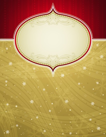 golden christmas background with snowflakes,  vector illustrationのイラスト素材