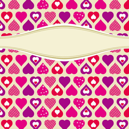 pink valentine background with hearts,  vector illustrationのイラスト素材