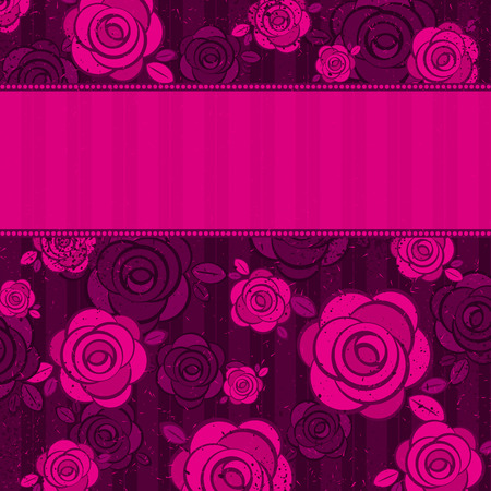pink valentine background with  roses,   illustrationのイラスト素材