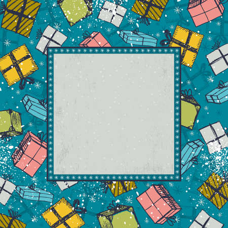 color background with christmas gifts ,   illustrationのイラスト素材