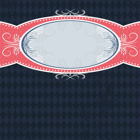 black background with floral label,  vector illustrationのイラスト素材