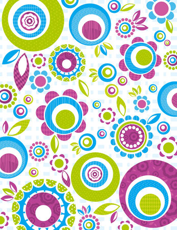 color flowers on white backgroundのイラスト素材