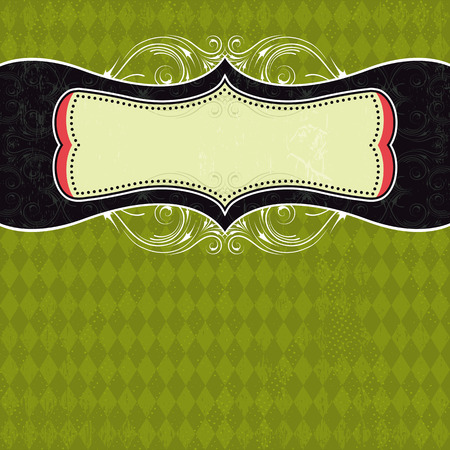 green background with label のイラスト素材