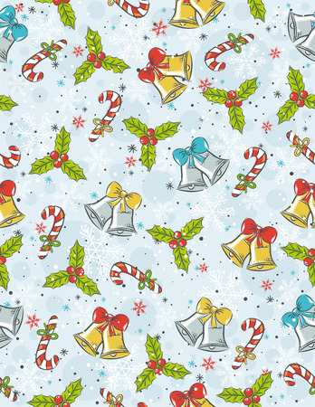 wrapping paper with christmas elements のイラスト素材