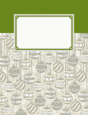 background with christmas elements and label for message のイラスト素材