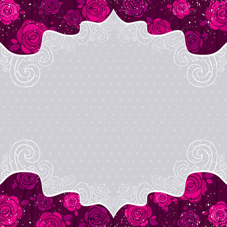 color valentine background with  roses,  illustrationのイラスト素材