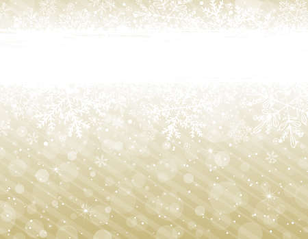 golden christmas background with snowflakes, illustrationのイラスト素材