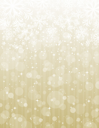 golden christmas background with snowflakes, illustrationのイラスト素材