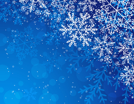 blue christmas background with snowflakes, illustrationのイラスト素材