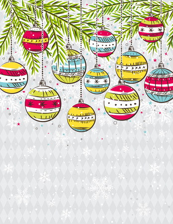 color background with christmas balls,  illustrationのイラスト素材