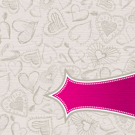  grunge wooden grey background with hand draw  heartsのイラスト素材