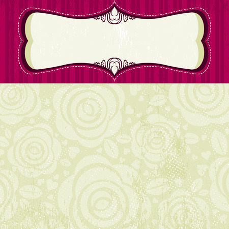 beige valentine background with many roses,  illustrationのイラスト素材