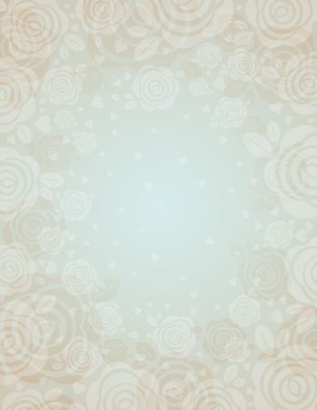 beige background with roses,  illustrationのイラスト素材