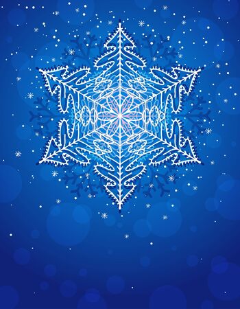 blue christmas card with snowflakeのイラスト素材