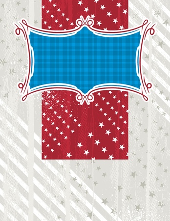 usa background with one decorative label, vector illustrationのイラスト素材