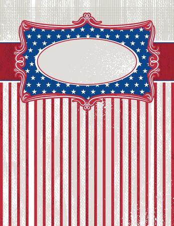 usa background with one decorative label, vector illustrationのイラスト素材