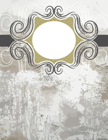 grunge background with decorative  labels.のイラスト素材