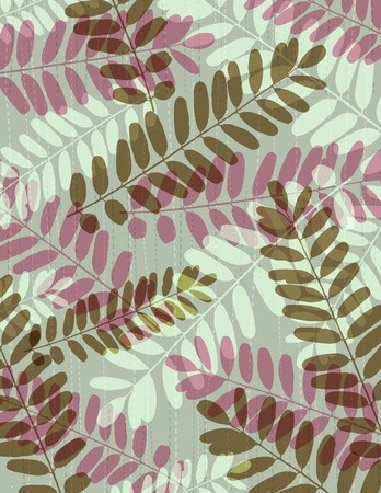 background with many tracing silhouettes of leafs, Contains transparent objectsのイラスト素材