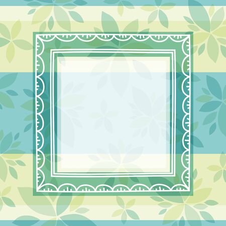 green decorative background with frame and flowers, vectorEPS10. Contains transparent objectsのイラスト素材