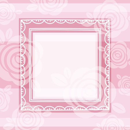 background of roses and square frame, vector EPS10. Contains transparent objectsのイラスト素材