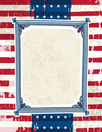 usa background with one decorative labelのイラスト素材